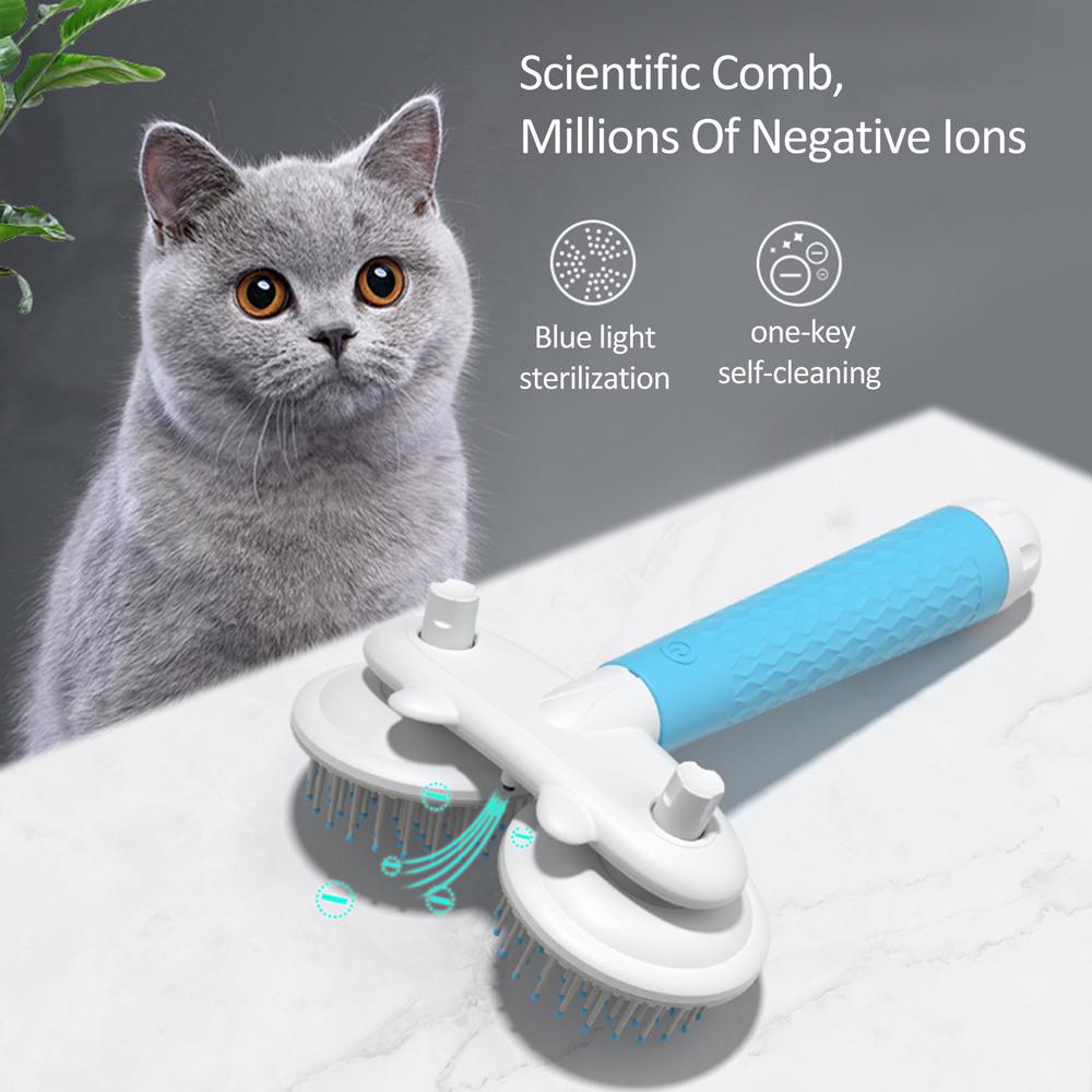 Dog & Cat Grooming Brush – Double-Headed Self Cleaning Slicker