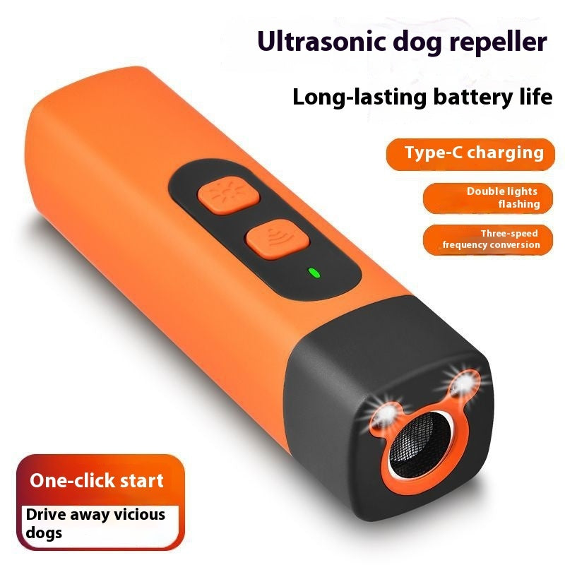 Ultrasonic Dog Bark Control Repeller – Rechargeable Anti-Bark Training Device with LED Light