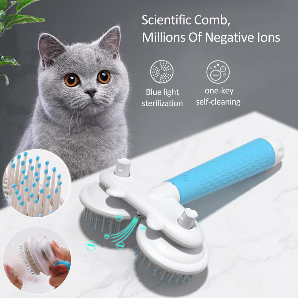 Dog & Cat Grooming Brush – Double-Headed Self Cleaning Slicker