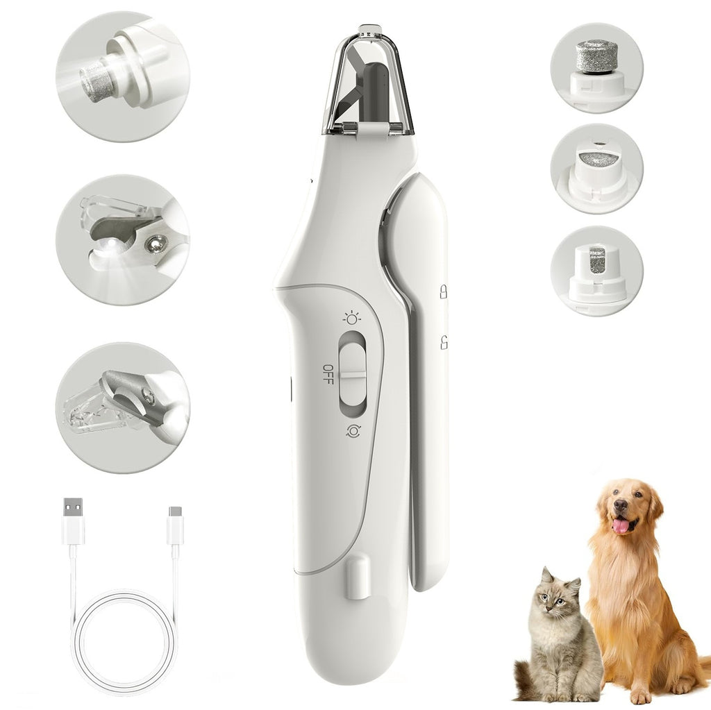 2-in-1 Electric Pet Nail Grinder & Trimmer for Dogs and Cats