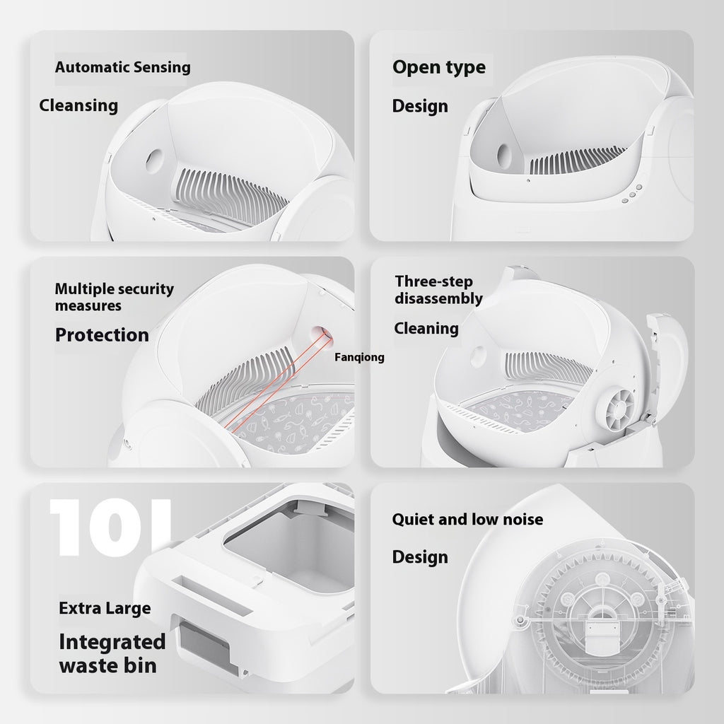 Smart Automatic Cat Litter Box – Hands-Free Poop Scooper for Indoor Pets