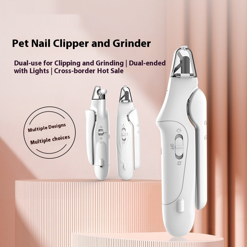 2-in-1 Electric Pet Nail Grinder & Trimmer for Dogs and Cats